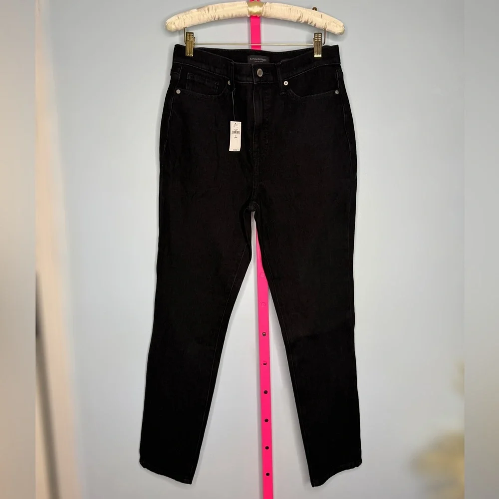 Banana Republic Premium Denim Ultra High Rise Slim Fit Black Jeans 30 Long